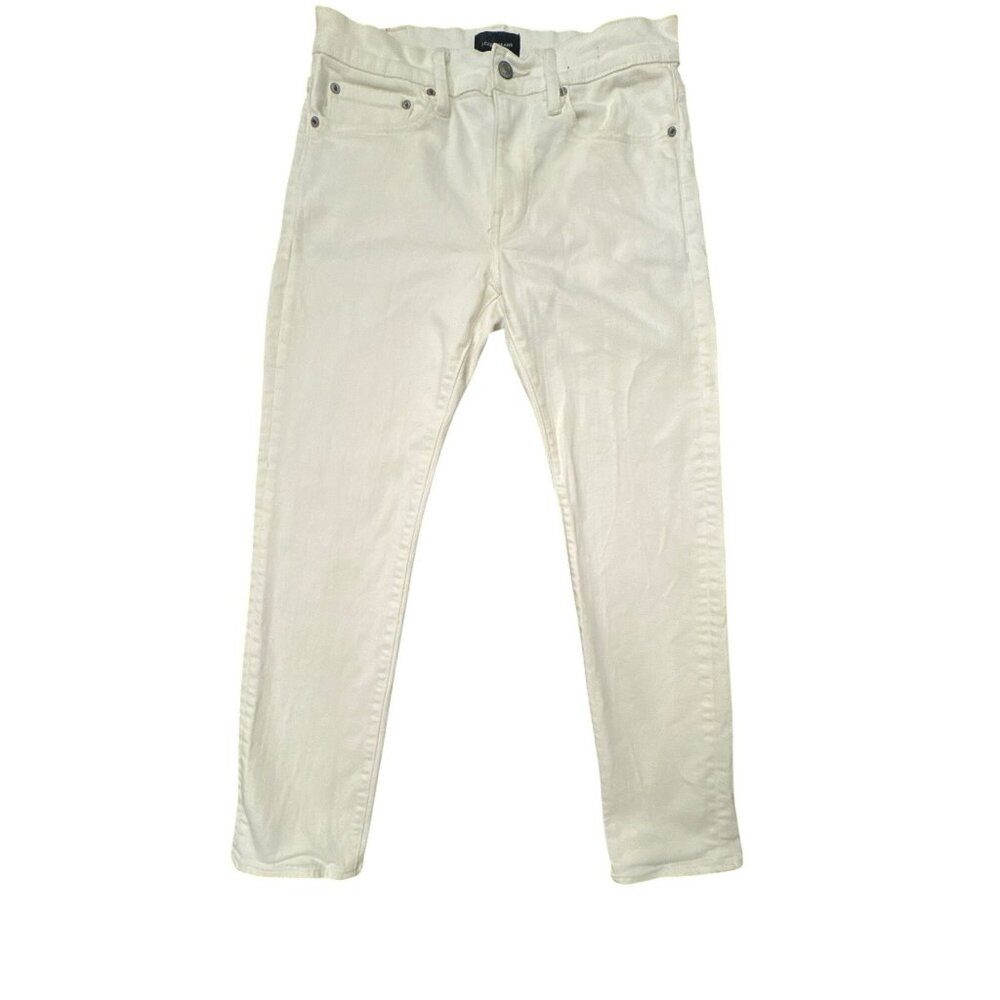 J.Crew 484 Slim Fit Jeans 30x30 White Japanese Denim Cotton Stretch 30/30 Taper